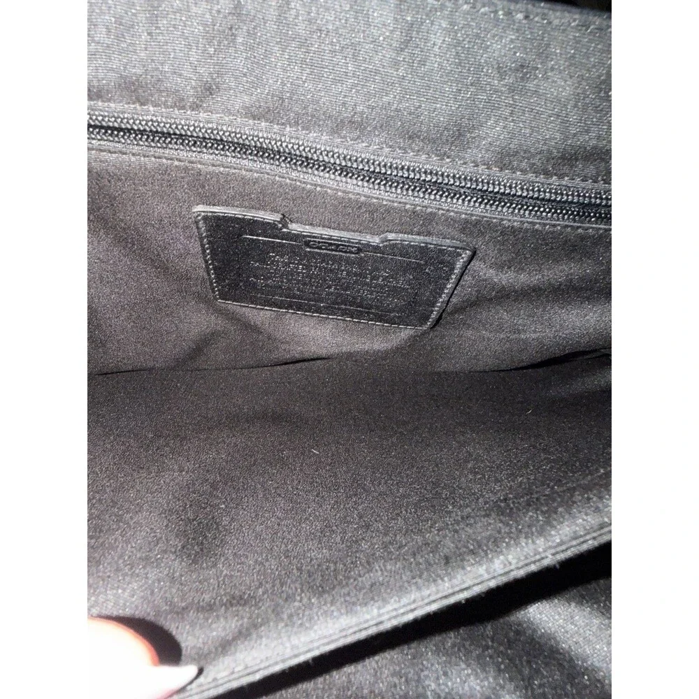 AUTHENTIC COACH LEXINGTON BLACK LEATHER BUSINESS FLAP BRIEFCASE #70666 EUC